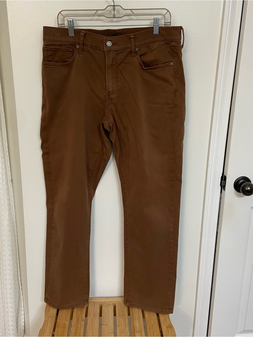 Lucky Brand Women’s Brown Straight Leg Jeans 35x29 Stretch Cognac 5 Pocket